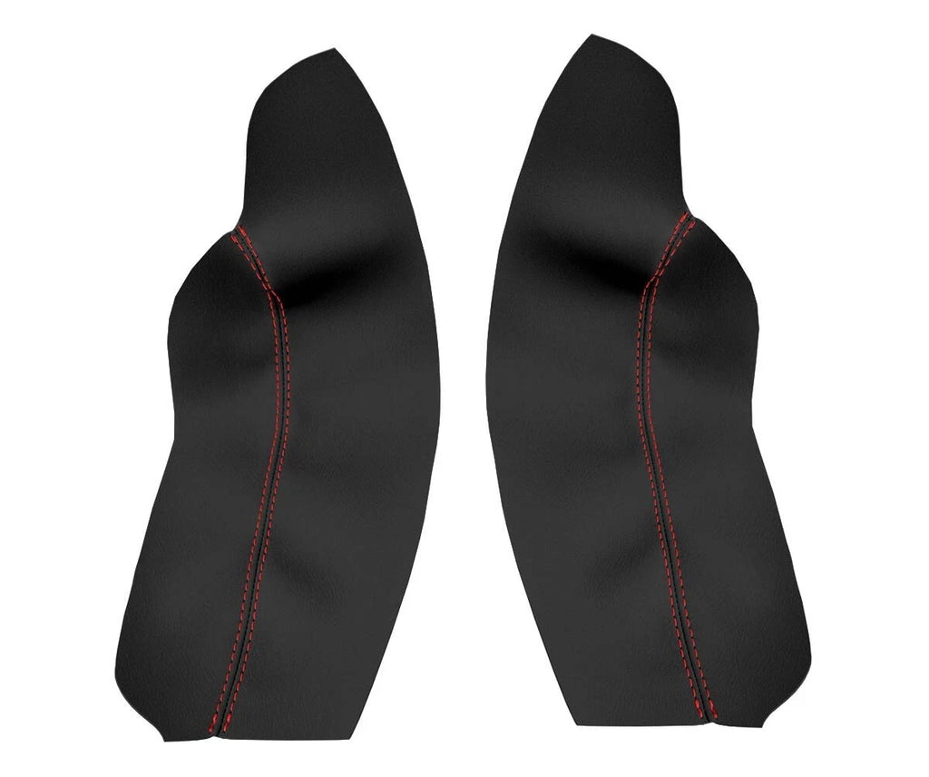 Front Armrest Door Panel Cover Leather for VW Jetta (2011–2014) Red Stitch