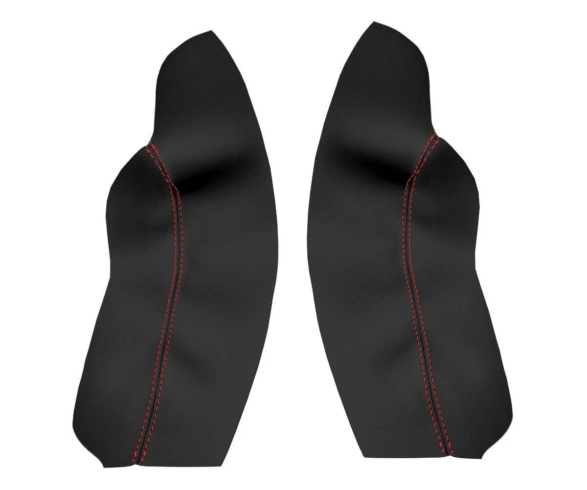 Front Armrest Door Panel Cover Leather for VW Jetta (2011–2014) Red Stitch