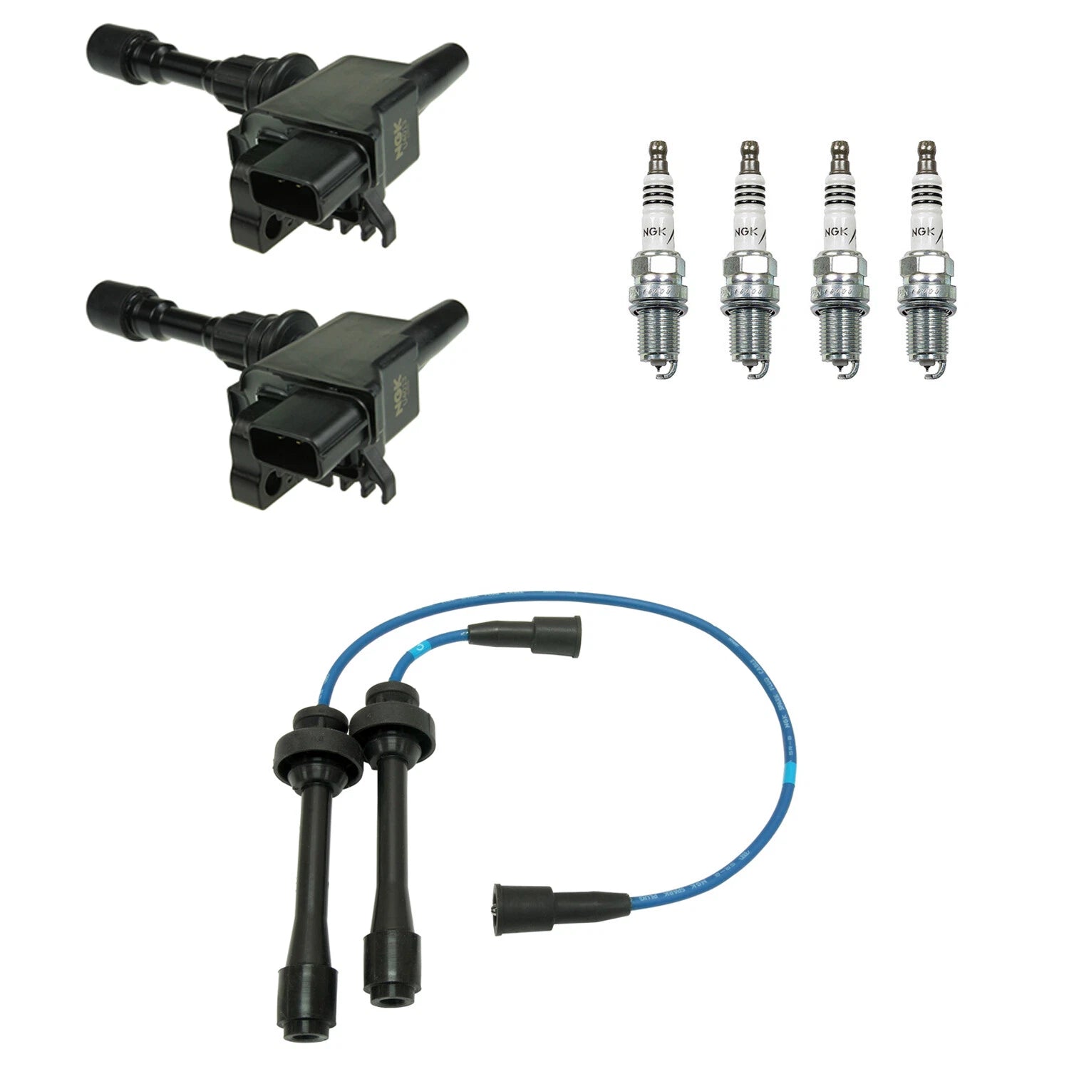 Set of 2 Ignition Coil Wires & 4 Iridium Spark Plugs for Miata (1990–2005)
