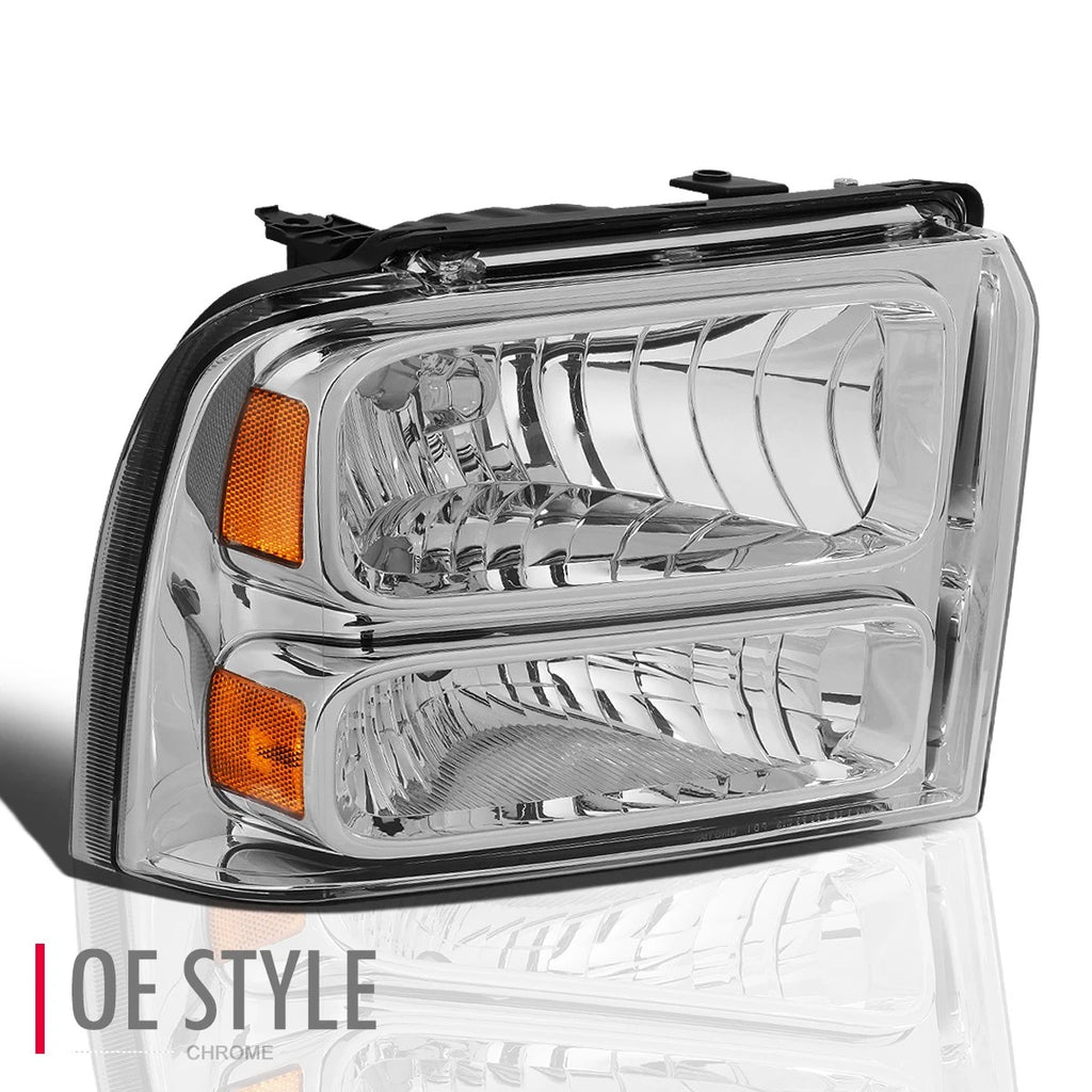 OE Style Headlight Lamp Right for Ford Super Duty F250 (2005–2007) FO2503217 Chrome