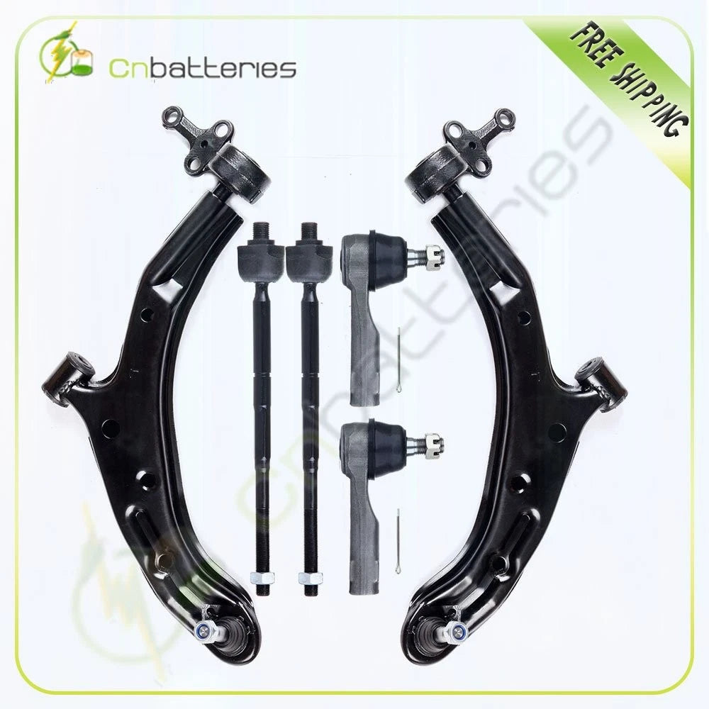 Set of 2 Front Lower Control Arms & Tie Rods for Nissan Sentra (2002–2006)