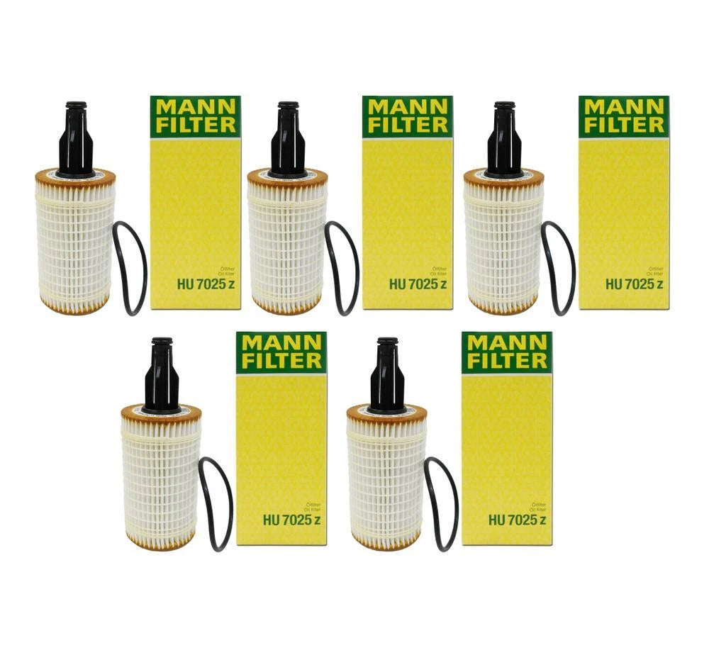 Set of 5 Cartridge Engine Oil Filters for Mercedes W204 W222 (2007–2020)