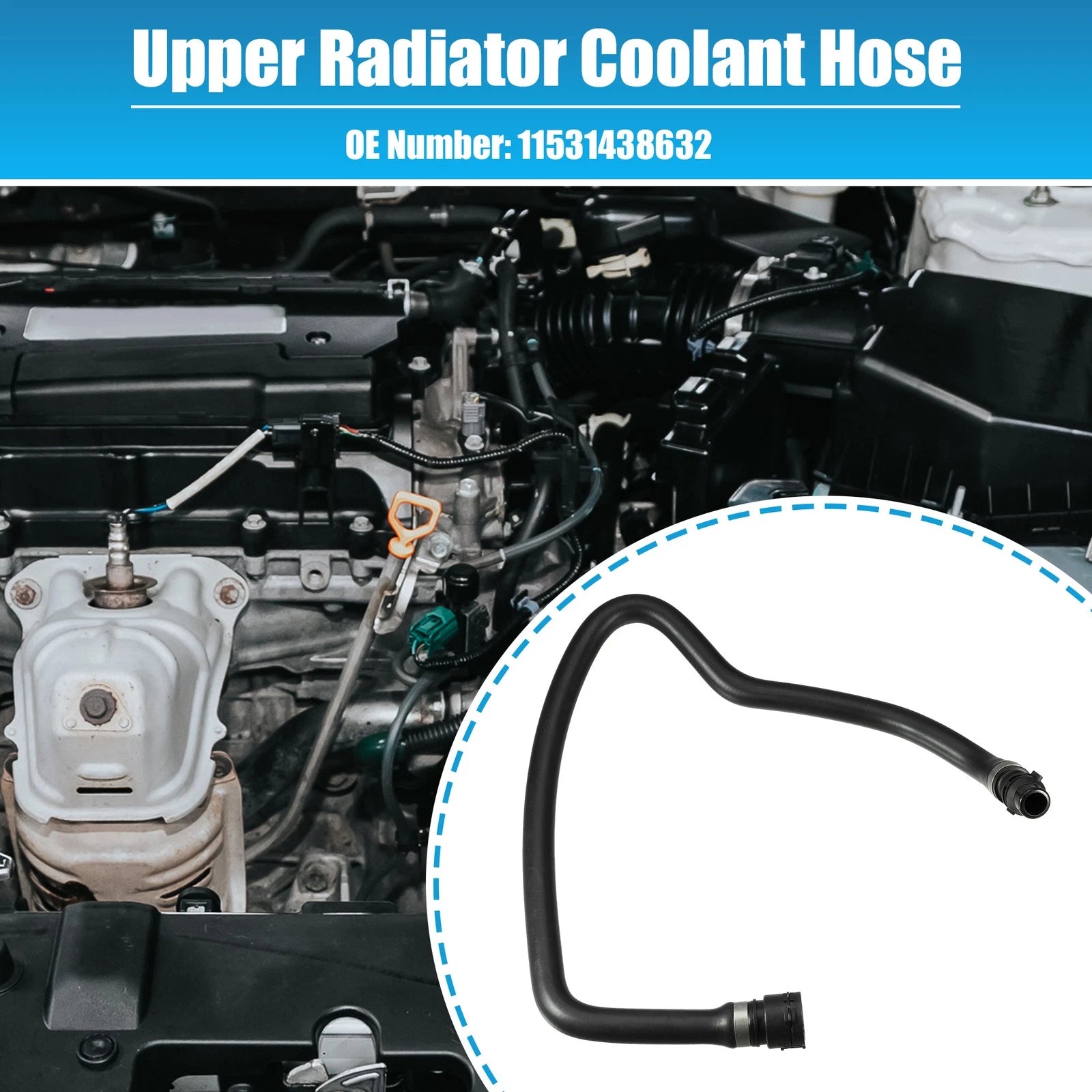 Upper Radiator Coolant Hose for BMW 525i 528i 530i (2001–2003) No. 11531438632
