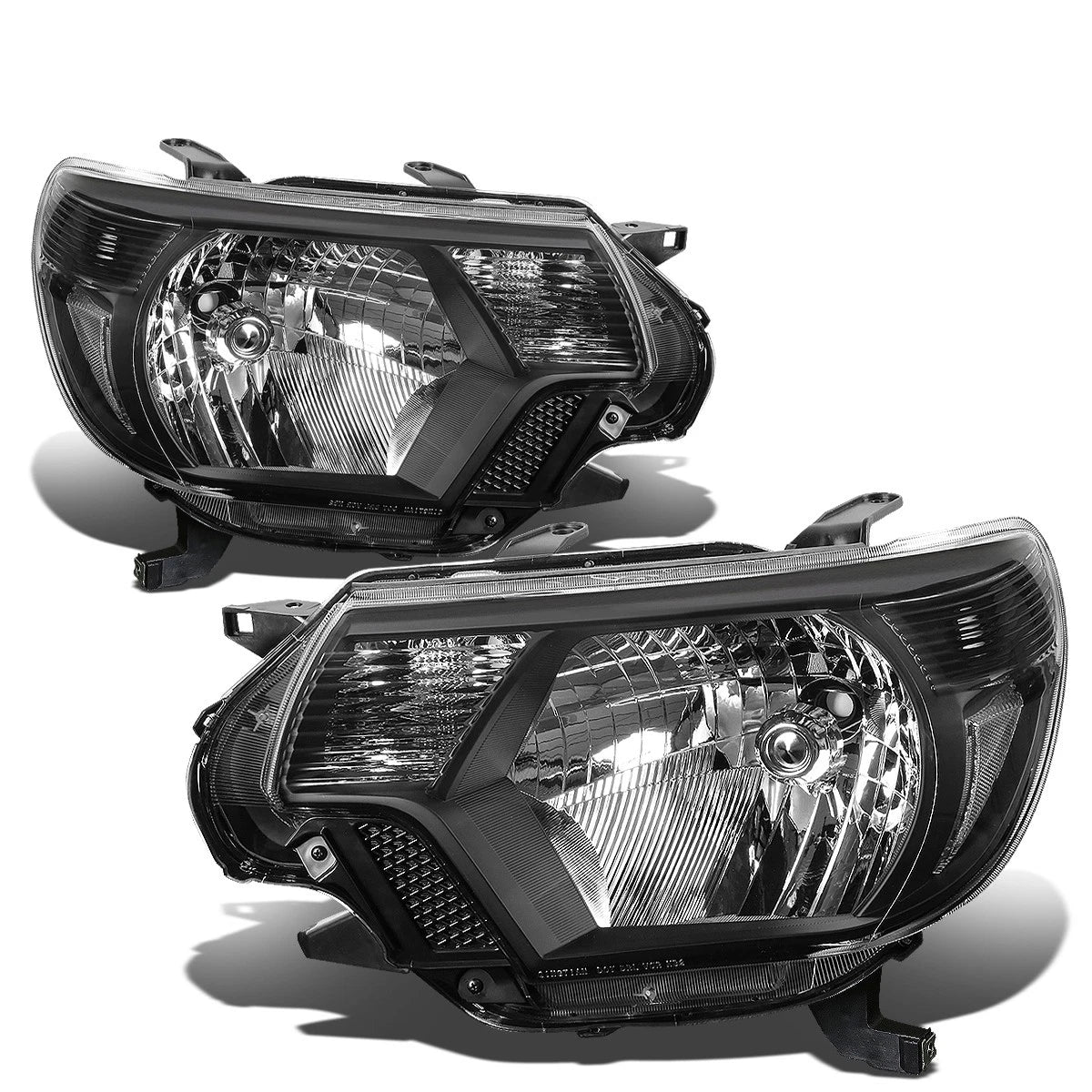 Black Housing Headlights + Clear Corner + Smoke LED Fog Light Kit for Toyota Tacoma (2012–2015)