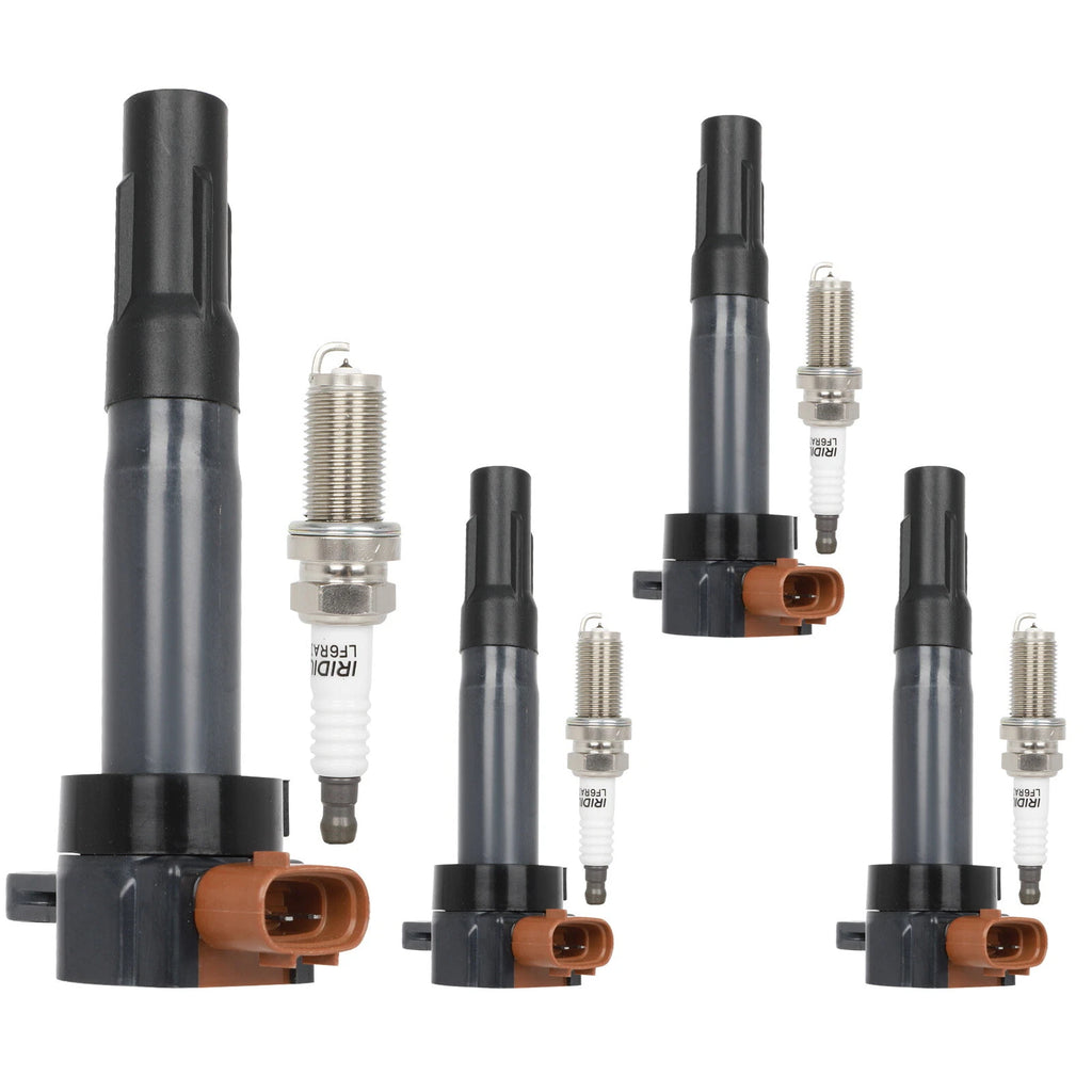 Set of 4 Ignition Coils and Spark Plugs for Suzuki SX4, Swift