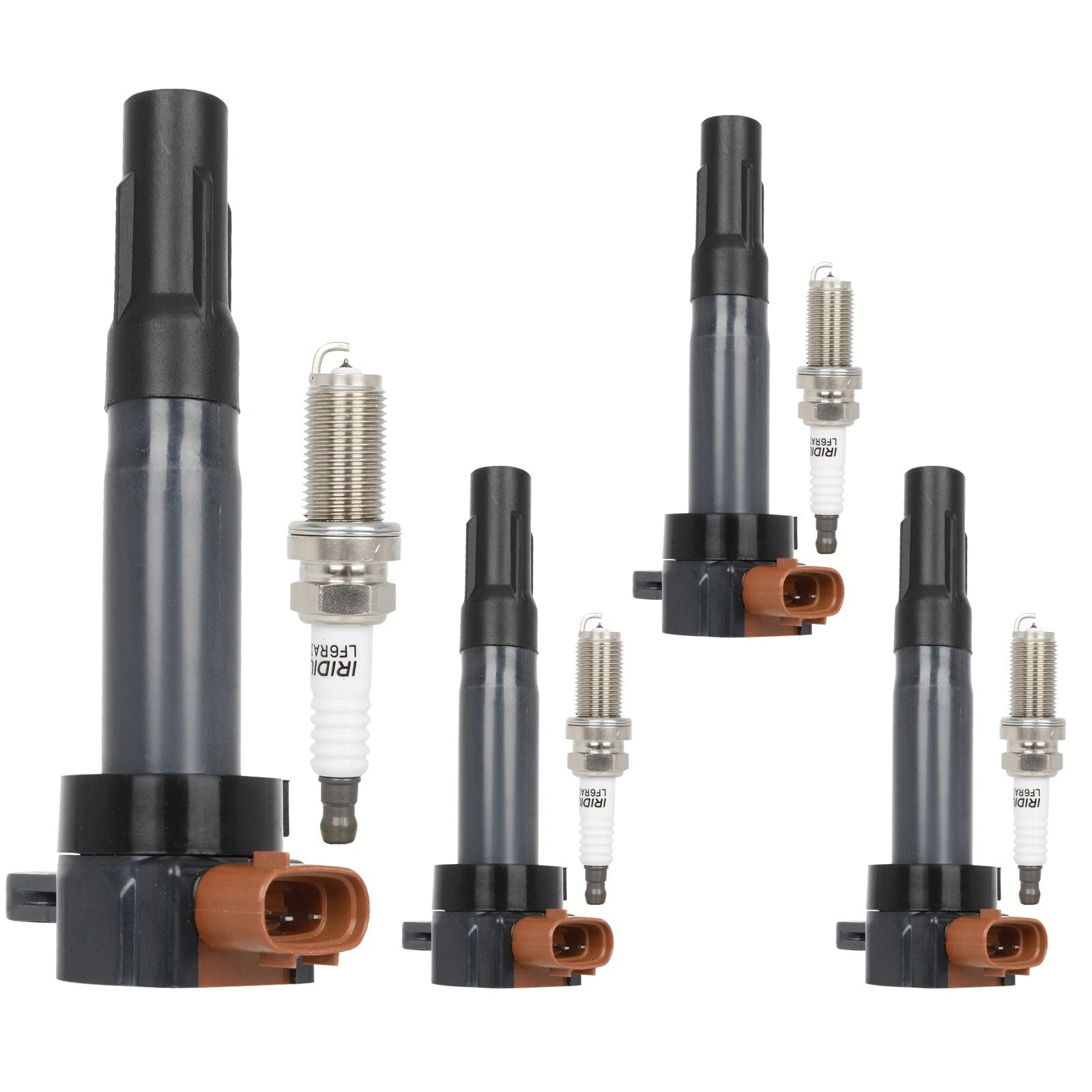 Set of 4 Ignition Coils and Spark Plugs for Suzuki SX4, Swift