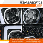 3D LED C-Bar Tail Lights for Chevy Silverado (2007–2014) Chrome
