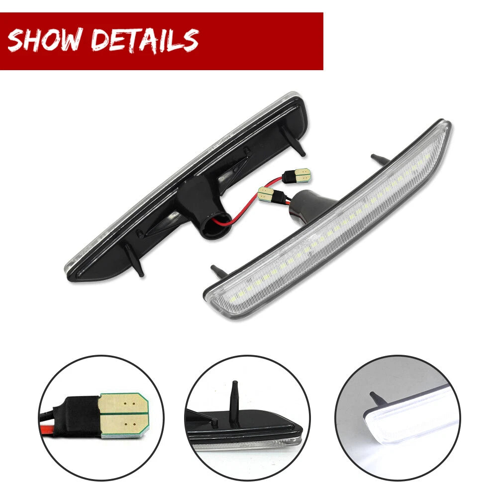 Clear Lens LED Side Marker Lights for Ford Mustang (2010–2014)