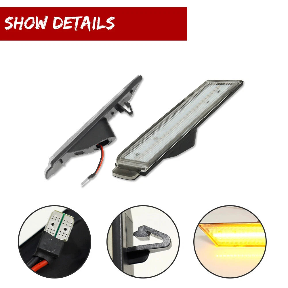 LED Front Bumper Side Marker Reflectors for Chevy Camaro (2010–2015)