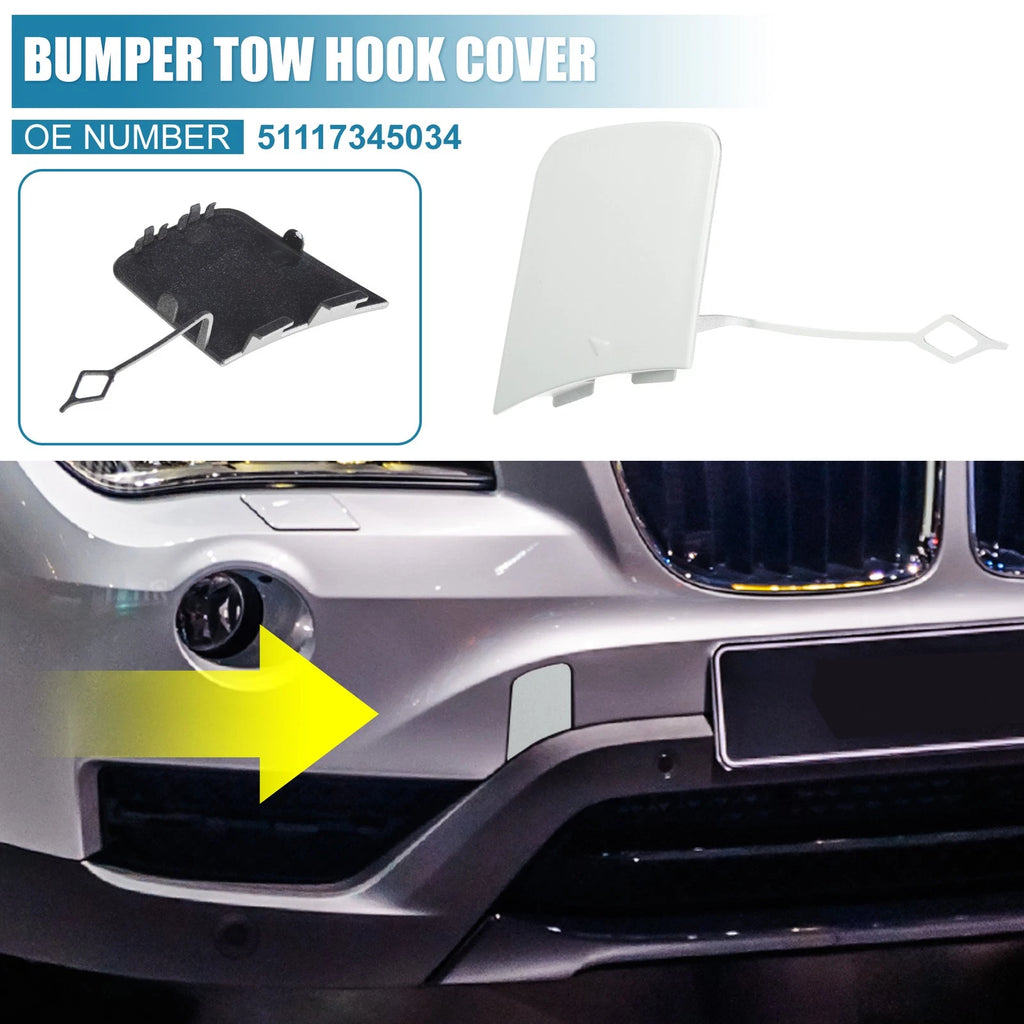Front Bumper Tow Hook Cover for BMW X1 E84 (2012–2015) 51117345034 White