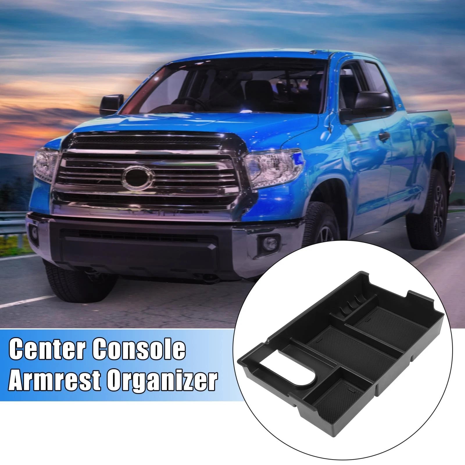 Center Console Organizer Armrest Storage Box Tray for Toyota Tundra (2007–2019)