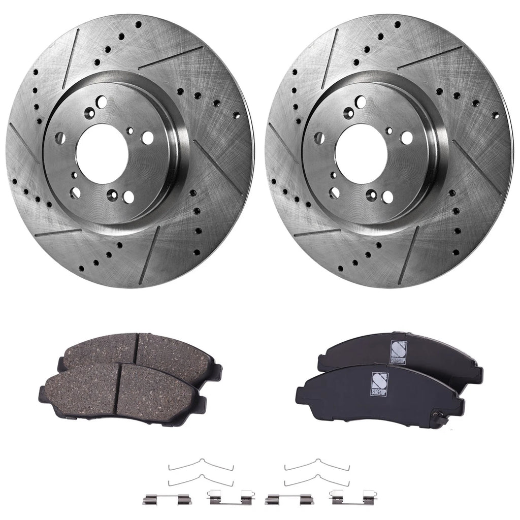 Brake Disc Rotors and Pads Kit for Acura RLX, Honda Pilot, ZDX, MDX (2007–2013)