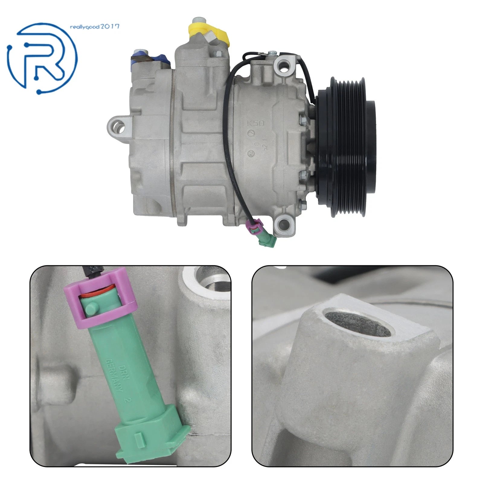 A/C Compressor with Clutch for Audi A4 A6 A8 Quattro Porsche Volkswagen (7SB16C)