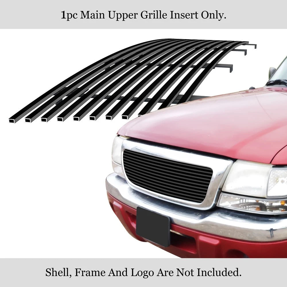 Stainless Steel Black Billet Grille Insert for Ford Ranger (1998-2000)