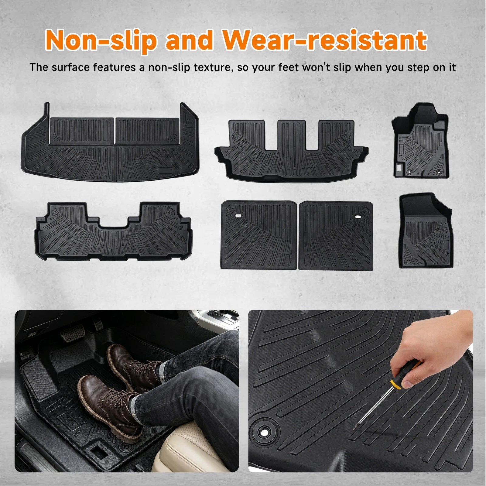 7PCS TPE Floor Mats & Trunk Cargo Liners for Toyota Highlander (2008–2013)