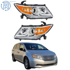 Set of 2 Headlamps for Honda Odyssey (2011–2017) Chrome HID