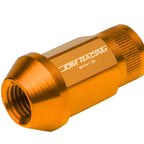 Set of 4 Open End M12x1.5 44mm Tall Orange Aluminum Lug Nuts for JDM Rims