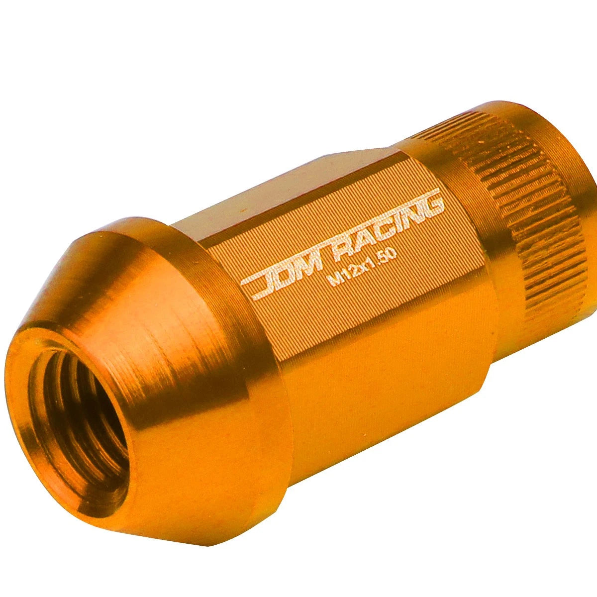 Set of 4 Open End M12x1.5 44mm Tall Orange Aluminum Lug Nuts for JDM Rims