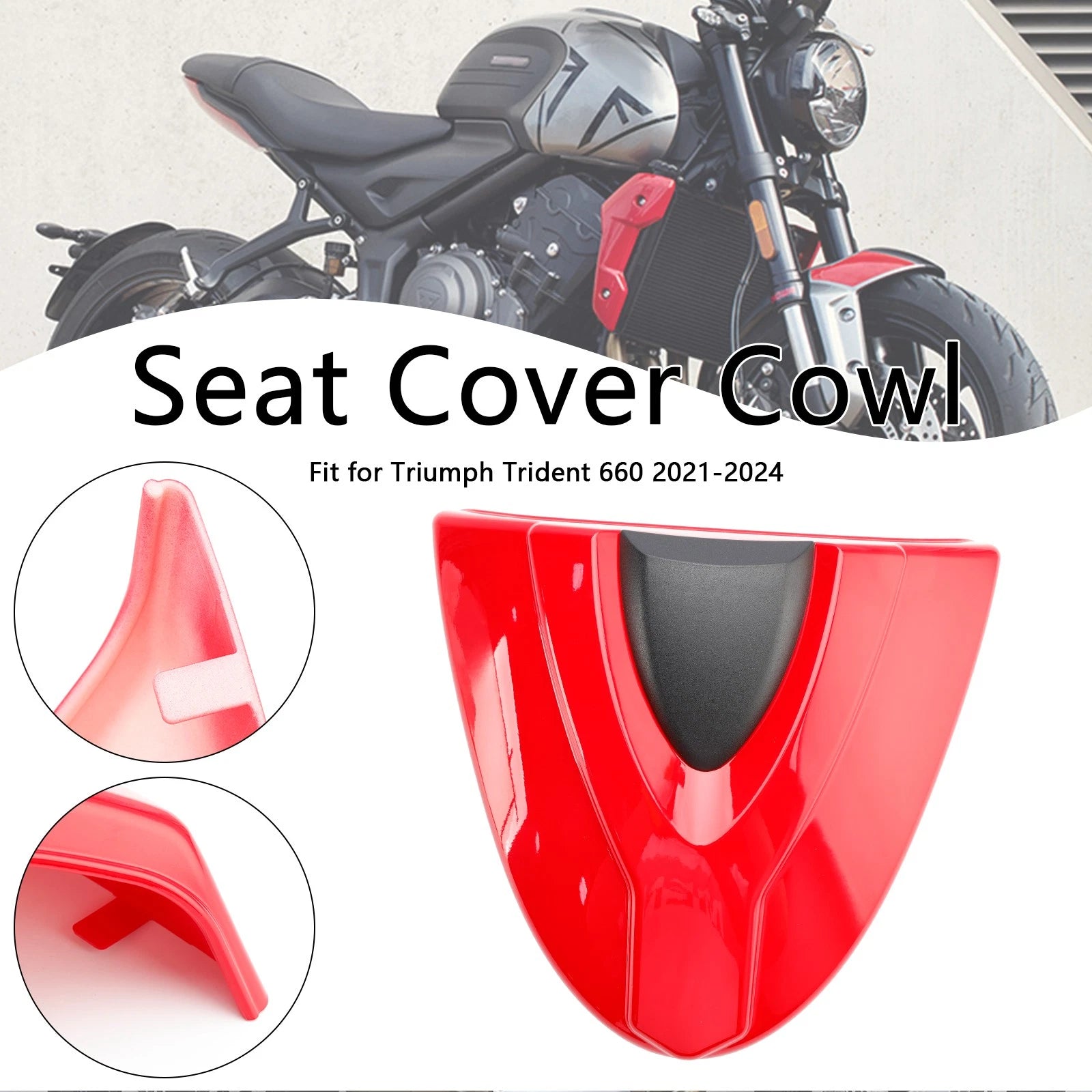 Tail Rear Seat Cover Fairing Cowl for Trident 660 (2021–2024) Red
