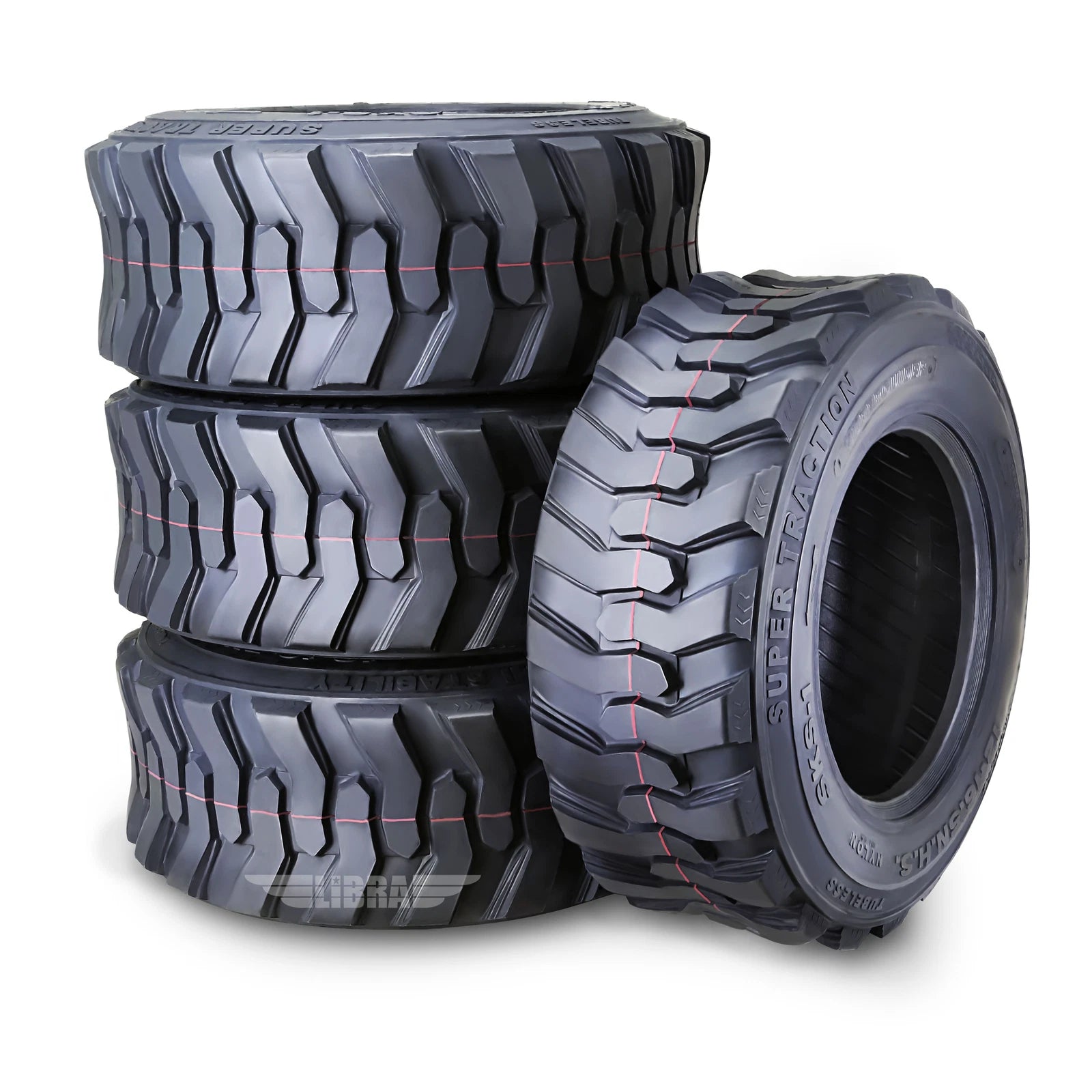 Set of 4 SuperGuider Heavy Duty 12-16.5/12PR SKS1 Skid Steer Tires for Bobcat