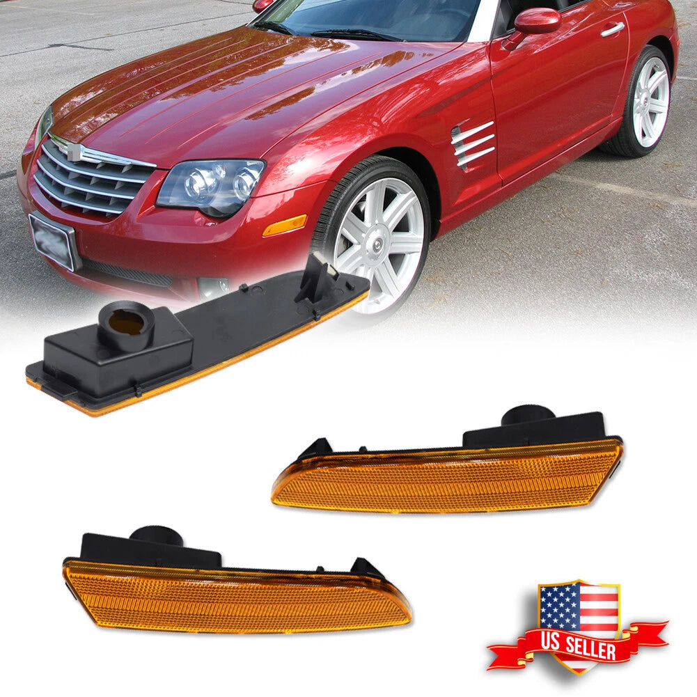 Amber Front Bumper Side Marker Reflectors for Chrysler Crossfire (2004–2008)