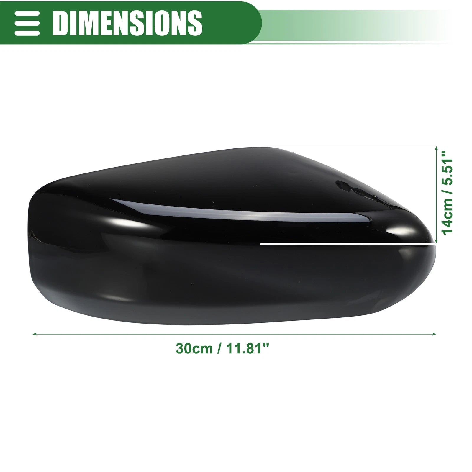 Pair Rearview Mirror Covers for Nissan Altima (2013–2018) Gloss Black