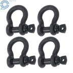 Set of 4 1/2" Bow-Shaped D Ring Anchor Shackles 2 Ton Capacity