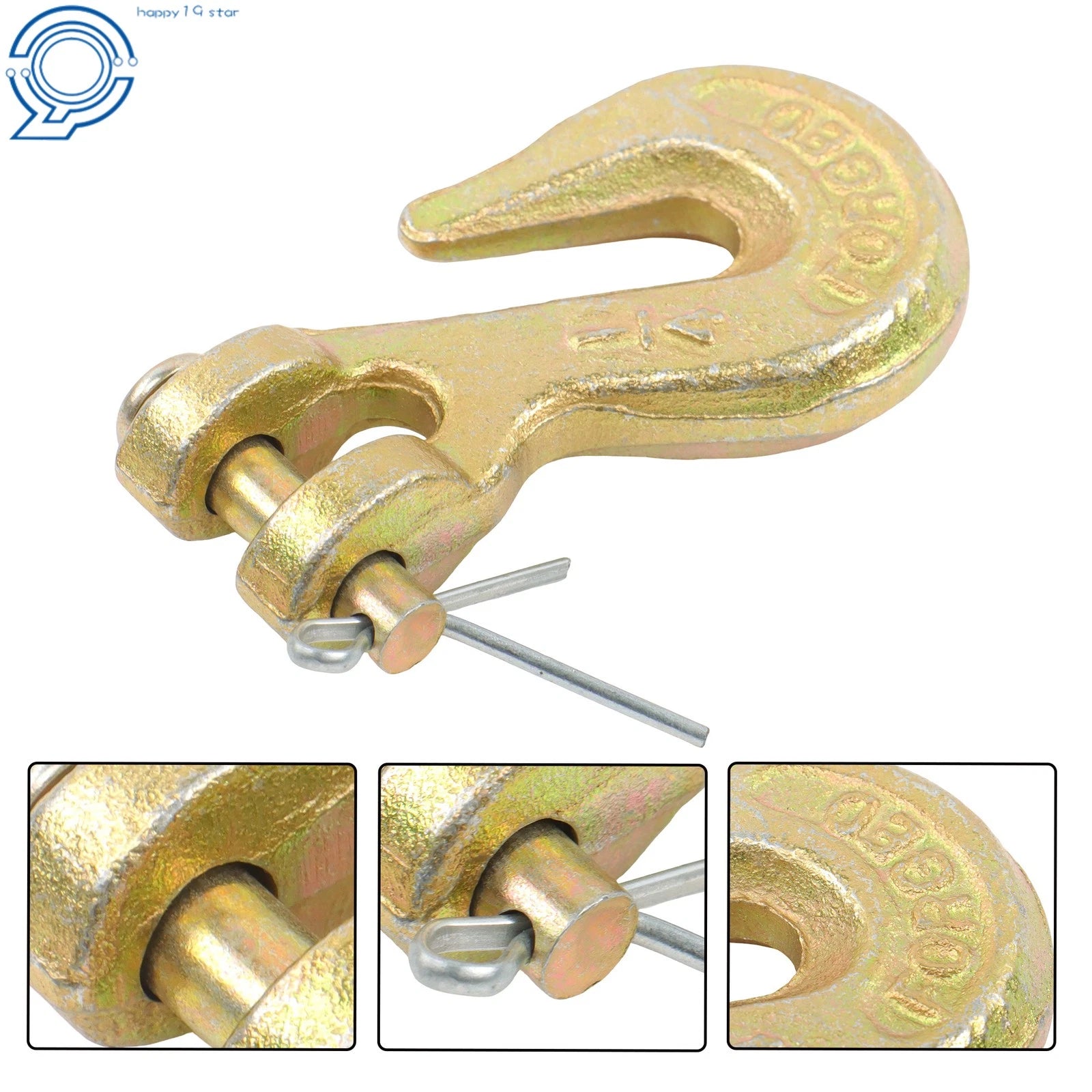 Set of 6 Clevis Grab Hooks for G70 Chain (3600 LBS Load Limit)