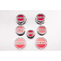 Chrome Cap Covers w/Blue Carbon Fiber Vinyl HEMI Inlay for 08-19 Challenger 6.4L