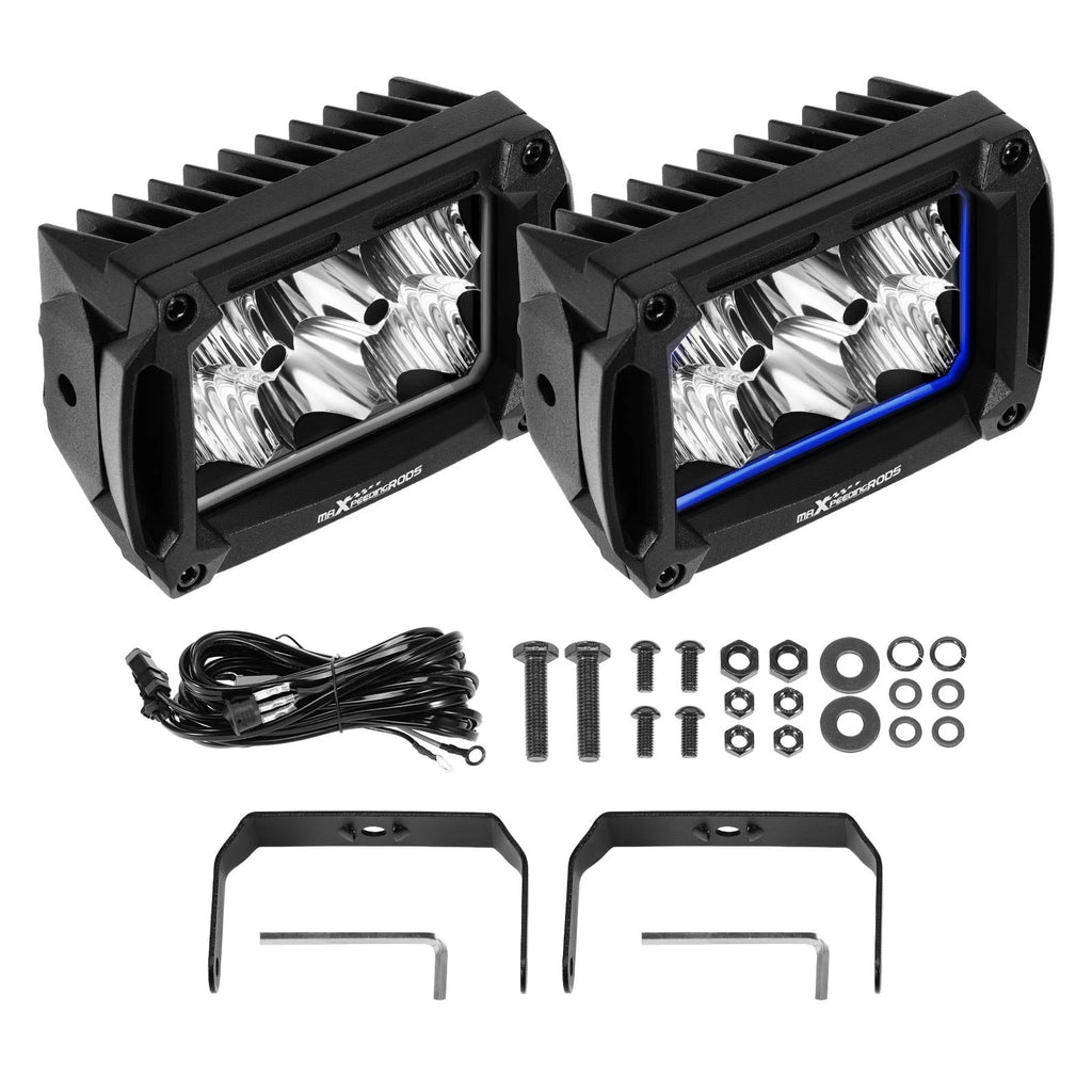 4x 4.4" LED Pod Lights 60W 6000LM Spot Flood for Truck SUV ATV 4WD