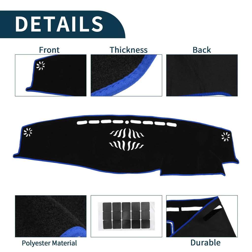 Dashboard Cover Mat for Toyota Crown (2012–2018) with Sticker Black Blue