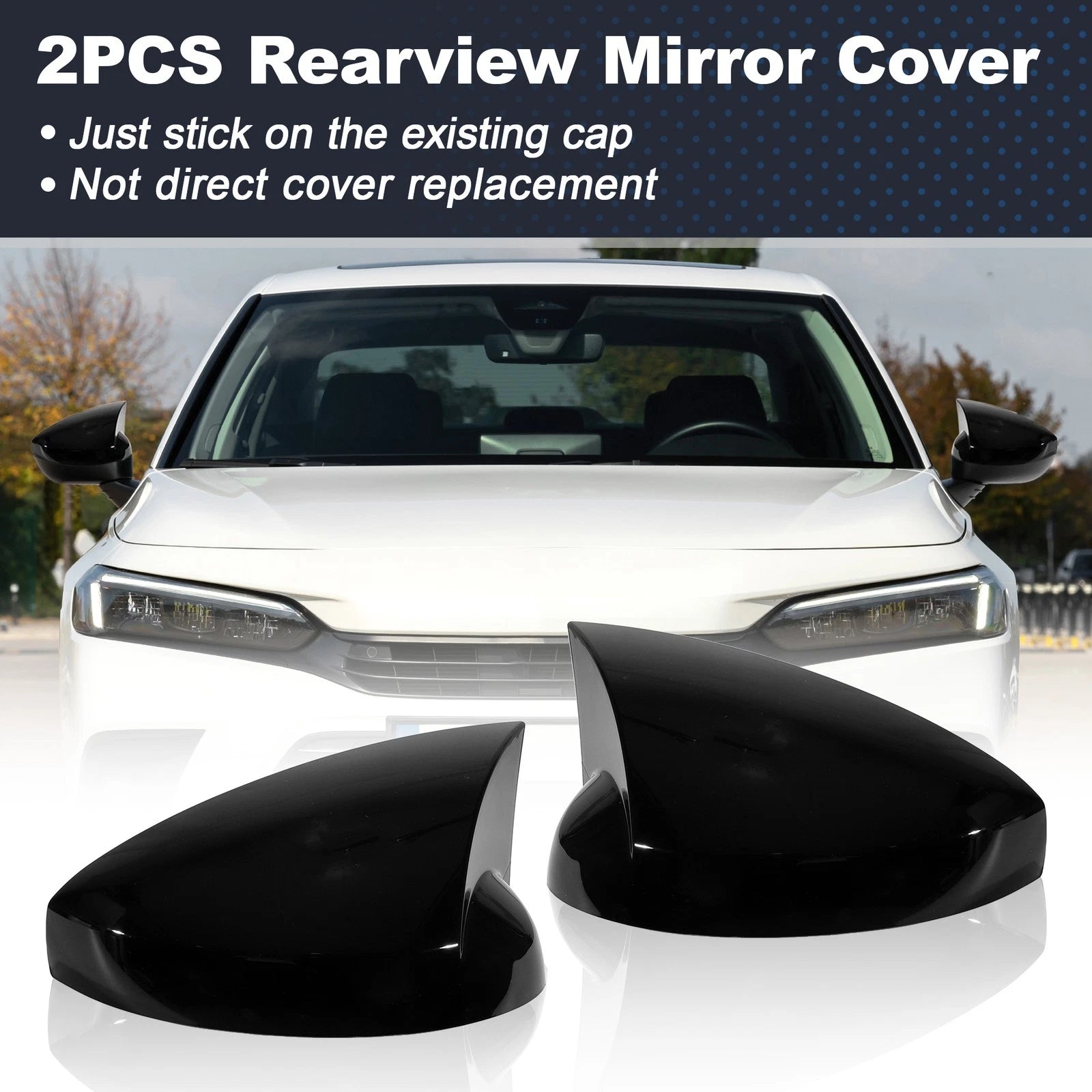 2X Ox Horn Wing Mirror Cover for Honda Civic (2022–2025)