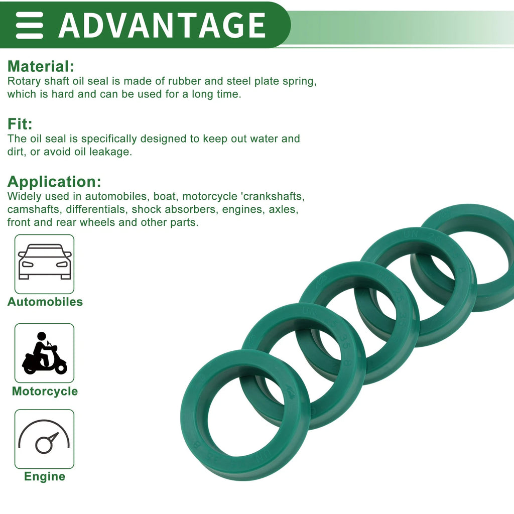 Set of 5 Oil Seal Ring 25x35x8mm for Rotary Shaft (High Pressure)
