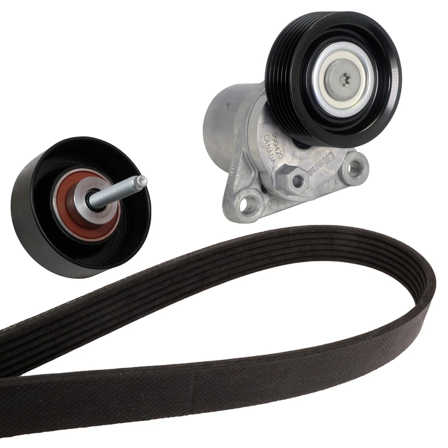 Drive Belt Idler Pulley Tensioner Kit for Mazda 3, 3Sport, 5, CX-7 (2007–2017)