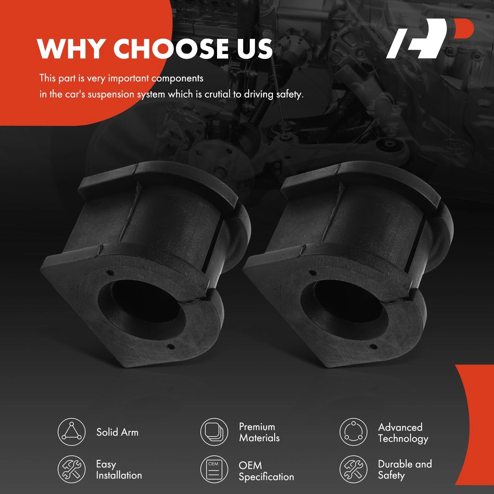 2X Rear Sway Bar Bushings for Mitsubishi Outlander (2007–2013)
