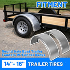1 Pair Round Trailer Fenders for 14"-16" Wheels (Fits )