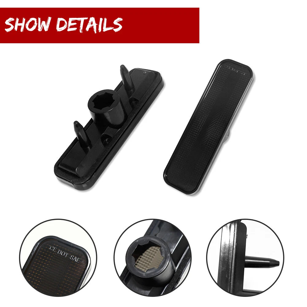 2PC Smoke Side Marker Light Housing for Chevrolet Camaro (1970–1977)