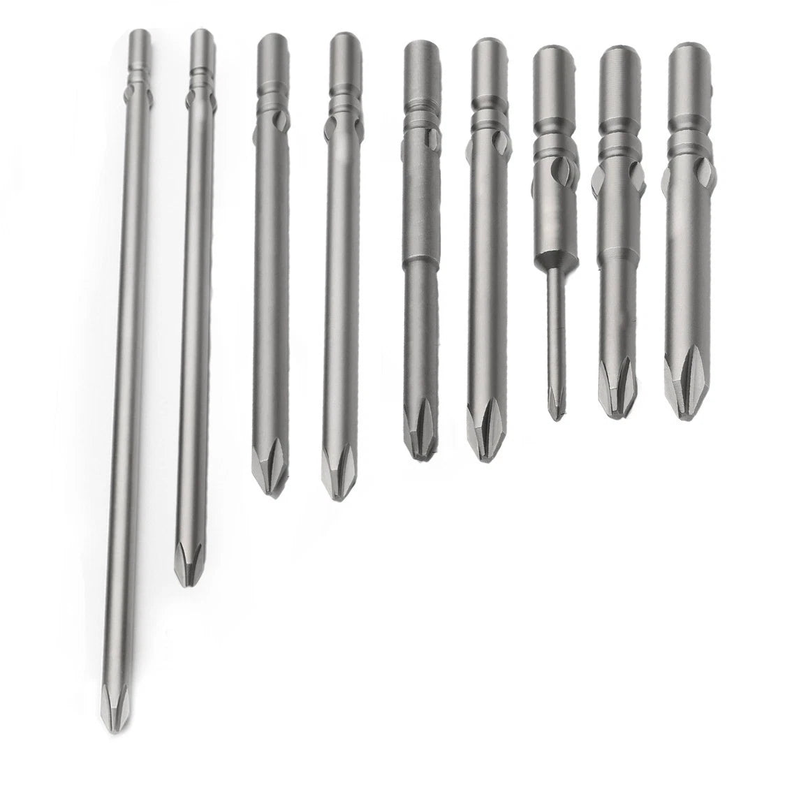 Tough Magnetic Screwdriver Bit Set of 3 PH0 PH1 PH2 6mm Round Shank
