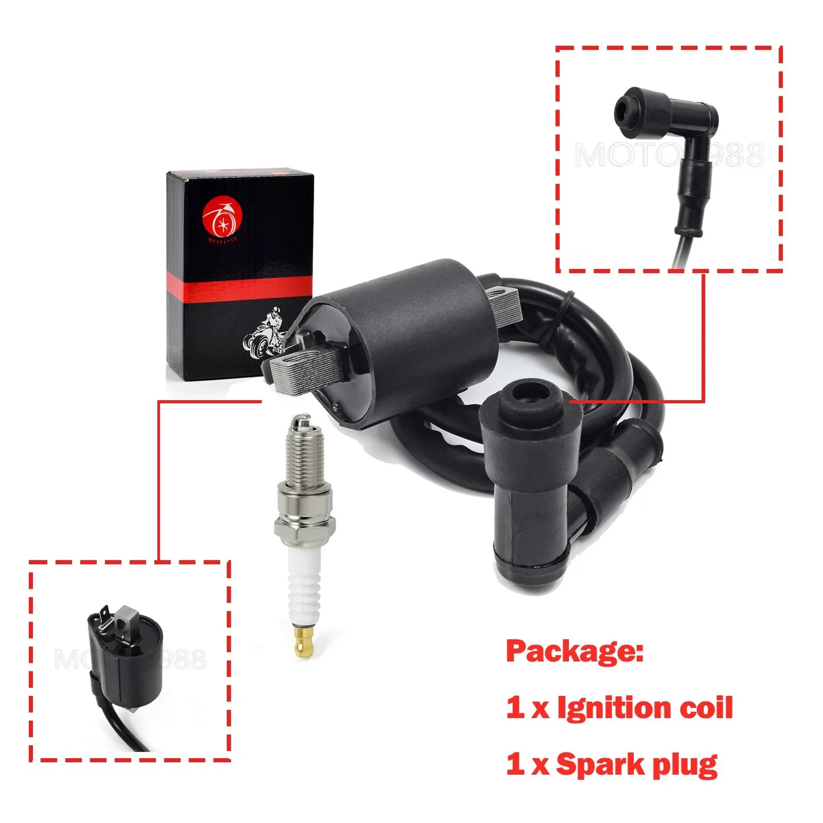 Coil & Spark Plug Kit for Badger 80/Grizzly 80/Raptor 80