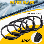 Set of 4 Rubber Frameless Windshield Wiper Blade Refills 28in