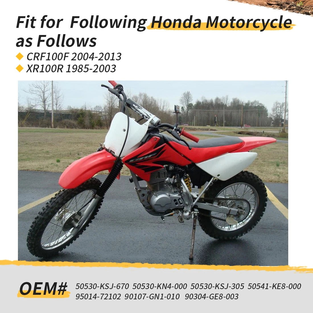 Side Stand Kickstand w/ Spring Bolt for Honda CRF100F XR100R (1985–2013) 50530-KSJ-670