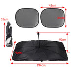 Windshield Sun Shade Umbrella Front Visor L Size Silver for Car