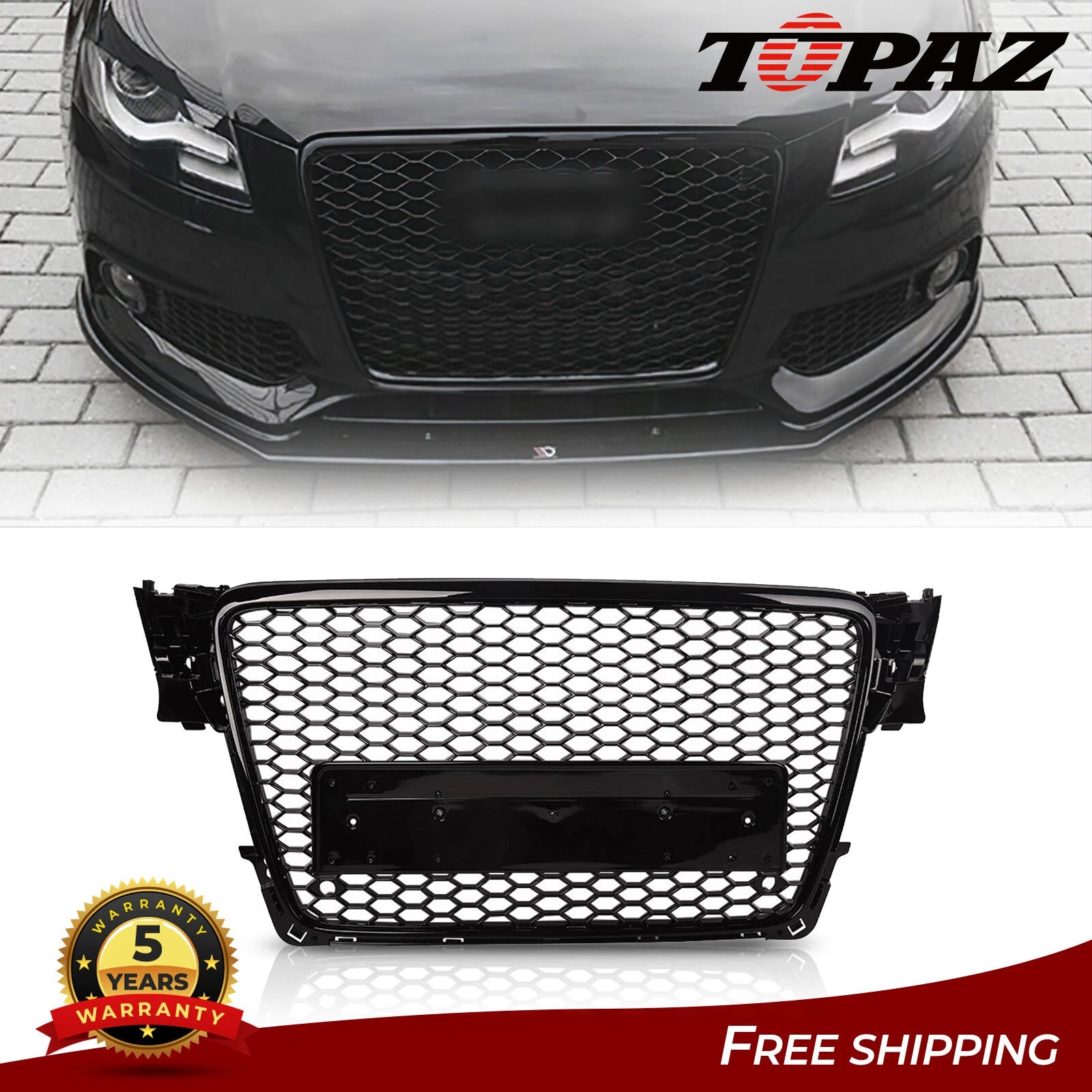 RS4 Style Front Bumper Grille Mesh for Audi A4/S4 B8 (2009–2012)