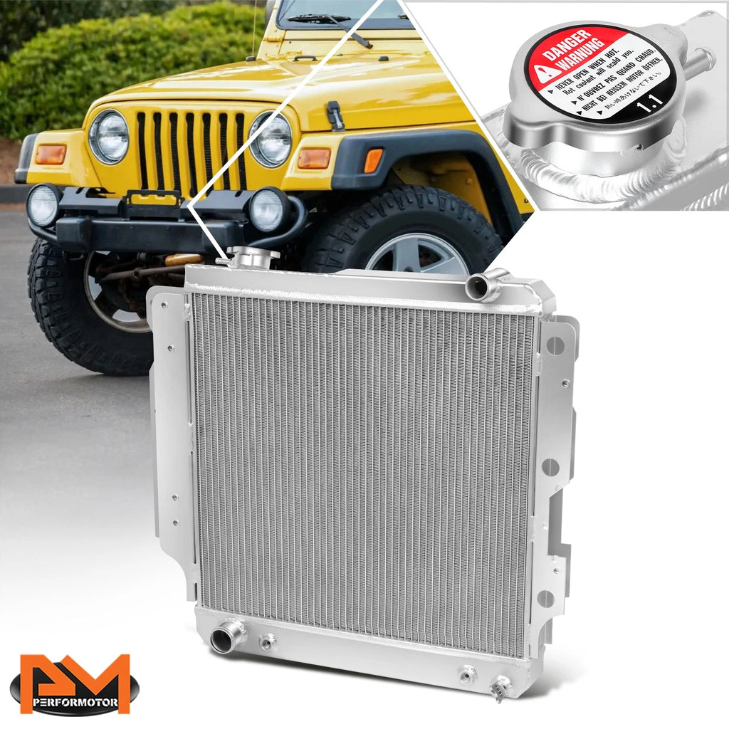 Full Aluminum Core 3-Row Racing Radiator for Jeep Wrangler YJ/TJ (1987–2006)