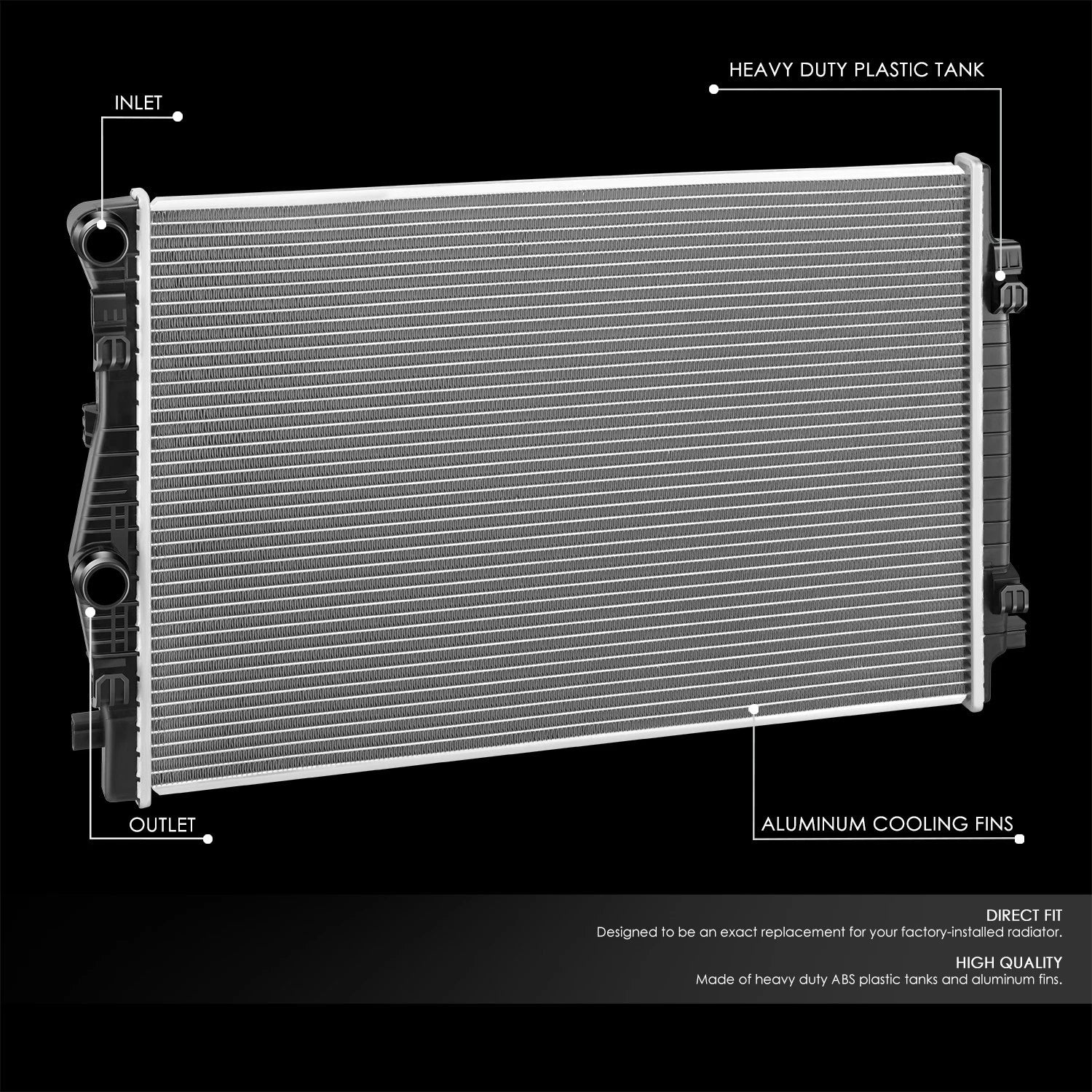Aluminum Cooling Radiator for Audi A3 Volkswagen Jetta (2015–2021) DPI 13827