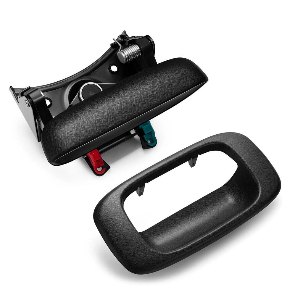 Tailgate Door Handle & Bezel Textured Black for 99–07 Chevy Silverado GMC Sierra