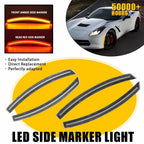 4X Clear Lens LED Side Marker Light Assembly for Chevrolet Corvette C7 (2014–2019)