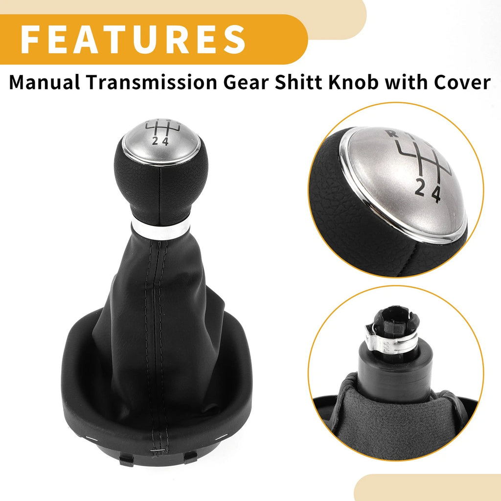 5 Speed Gear Shifter Knob with Cover No.1T0711113R for VW Caddy (2004–2009)