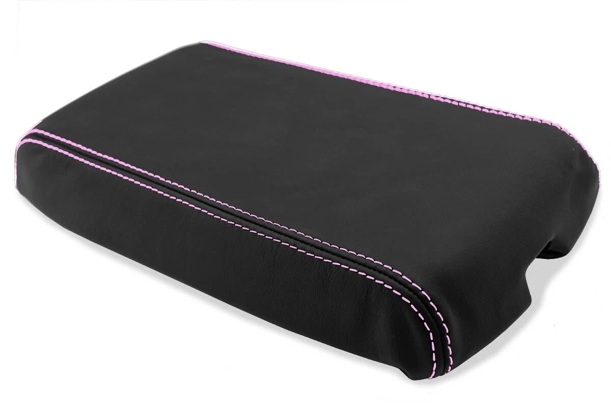 Leather Console Lid Armrest Cover for Chevrolet Camaro (1982–1992) Pink Stitch