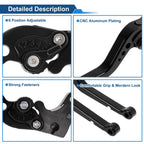 Adjustable Brake Clutch Levers Set of 2 for Suzuki GSXR1000 (2005–2006) Black